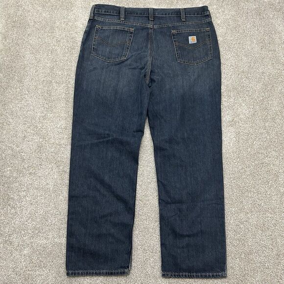 Carhartt Men's 40x32 Relaxed Jeans Straight Leg 101483-968 Blue Denim Workwear - Picture 3 of 10